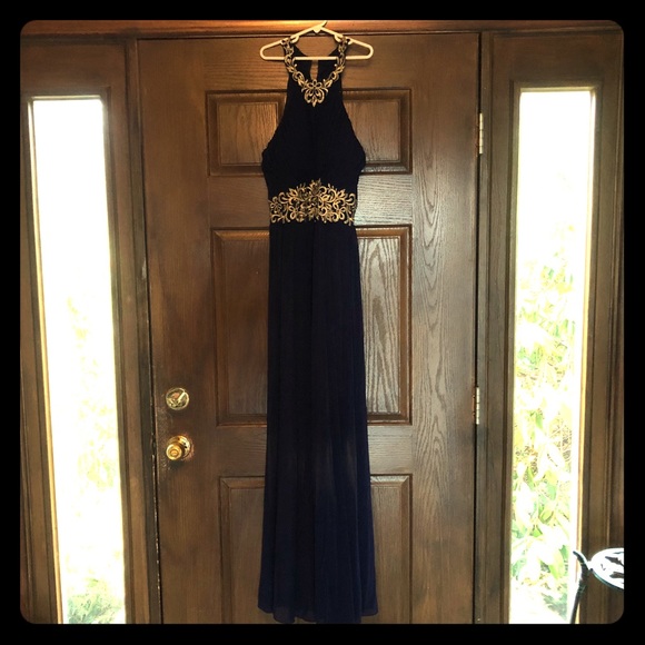 cachet navy blue dress